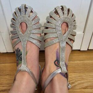 Vintage Gal Clothing Silver Sandals